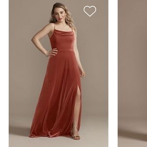 Bridesmaid Dress | David’s Bridal | Size 0 | Cinnamon Rose | Velvet